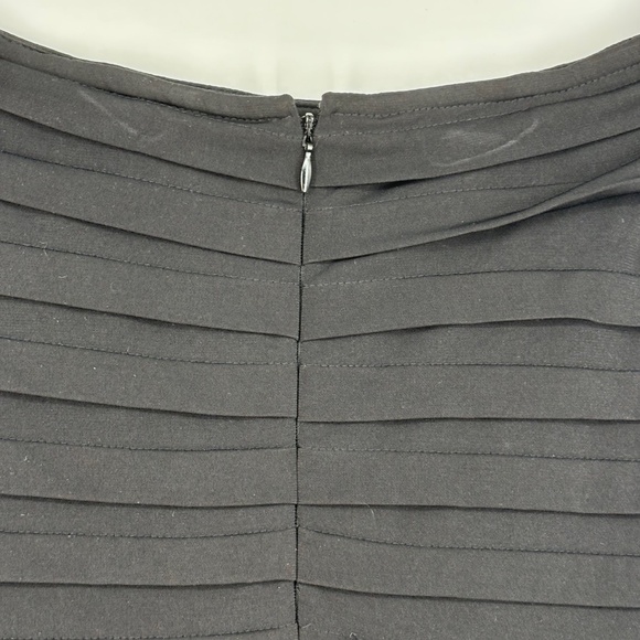 Expo New York Womens Size 10 Strapless Dress Black Pleated Top Vintage Poly Span - Picture 7 of 9